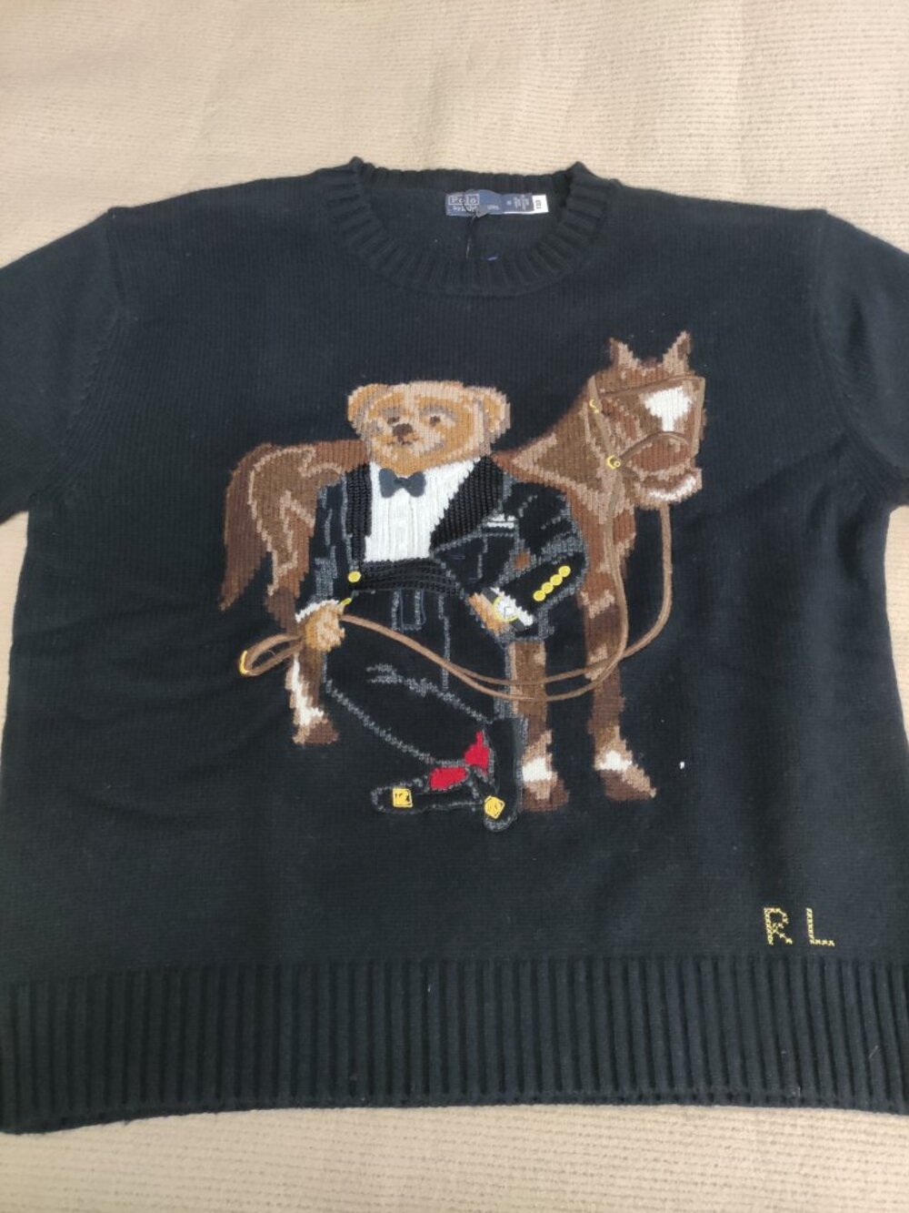 Polo Ralph Lauren Tuxedo Bear Horse Wool Crewneck Sweater - Picture 4 of 11